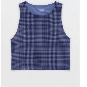 OFFLINE by aerie Real Me Xtra High Neck Sports Bra in Marbled Blue